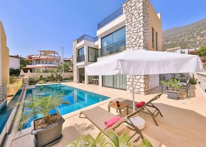 Honeymoon With Luxury Indoor And Outdoor Pools In Kalkan 빌라 *